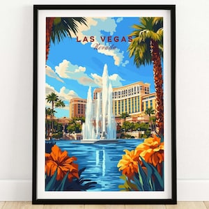 Las Vegas Wall Art Las Vegas Travel Print Wall Art Las Vegas Wall Hanging Home Decor Las Vegas Gift Art Lovers Wall Art Print