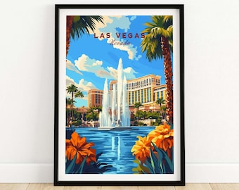 Las Vegas Wall Art Las Vegas Travel Print Wall Art Las Vegas Wall Hanging Home Decor Las Vegas Gift Art Lovers Wall Art Print