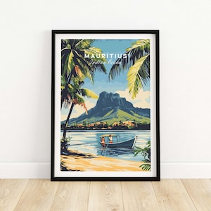 Mauritius Wall Art Gift House Decoration Beach Poster  Print Mauritius Decor Housewarming Gift Living Room