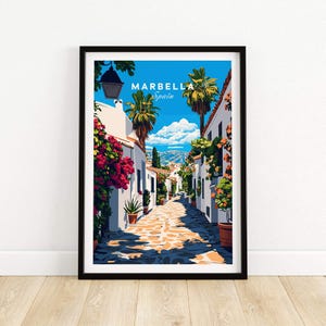 Marbella Reisedruck Marbella Wand Kunst Druck Marbella Poster Wand Dekor Illustration Marbella Kunst Geschenk