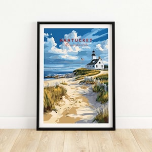 Nantucket Poster Travel Print Wall Art Nantucket Home Décor Nantucket Gift Art Lovers Massachusetts Art Lover Gift Print Art