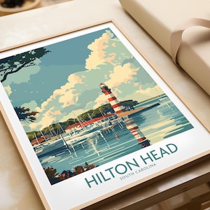 Hilton Head Travel Print Hilton Head Wall Art South Carolina Wall Hanging Home Decor Hilton Head Art Lover Gift Hilton Head Birthday Present
