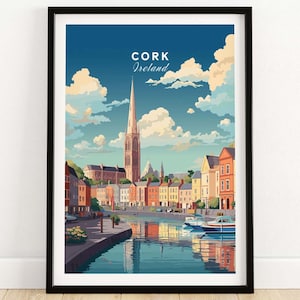 Cork City Ireland Print | Home Décor Poster Gift | Birthday present | Wedding anniversary gift | Wall Art Print