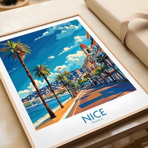 Bonito póster de viaje - Francia Bonita impresión de arte de pared Póster de viaje de Francia Decoración del hogar de Francia Bonito póster de obra de arte Regalo Bonito amante del arte de ilustración