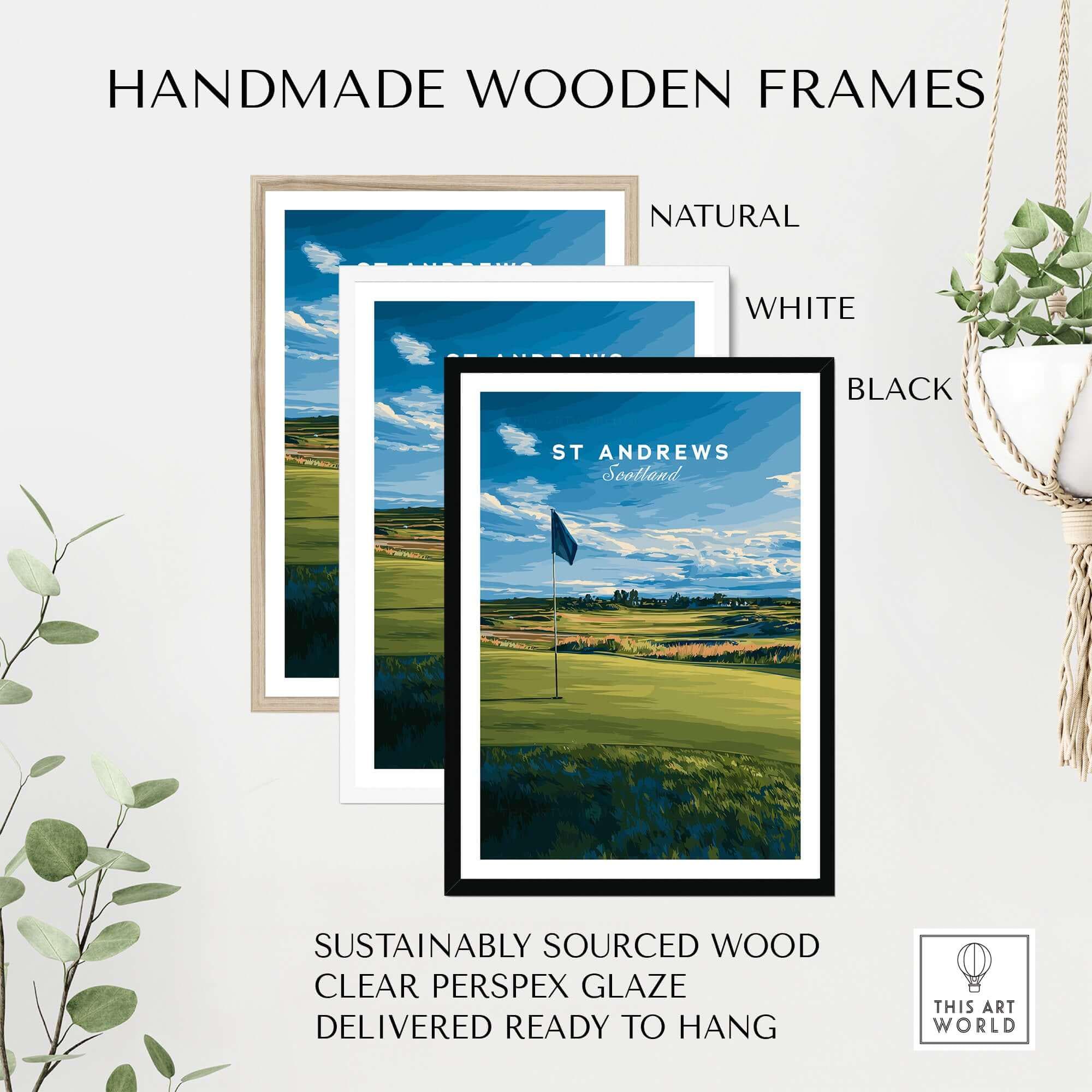 St Andrews Golf Poster Scotland Print – Vintage Golf Art Gift for ...