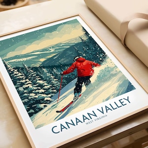 Canaan Valley Ski Print West Virginia Mountain Art Ski Lodge Wall Decor Wintersport Artwork Mountain Home Gift Adventure Sport Resort Art