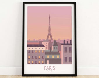 Paris Wall Art | Paris France Travel Poster Print | Paris Gift Idea