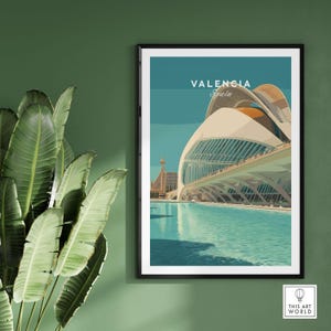 Valencia Travel Print Spain Wall Art Living Room Wall Decor Valencia Artwork Gift Framed Print or Unframed Poster