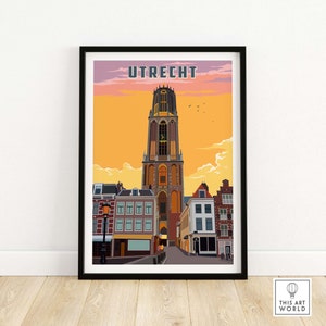 Utrecht Print | Netherlands Travel Poster | Wall Art | Travel Poster | Home Decor | Framed & Unframed Gift Idea