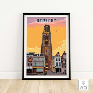 Utrecht Print | Netherlands Travel Poster | Wall Art | Travel Poster | Home Decor | Framed & Unframed Gift Idea