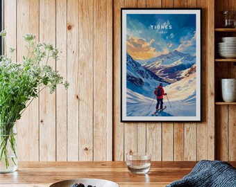 ティニュスキーポスター フランスアルプスプリント スキーウォール