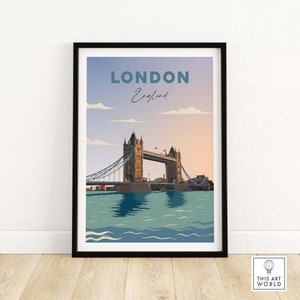 London Reiseposter Druck | London Bridge Wandkunst | London-Geschenk