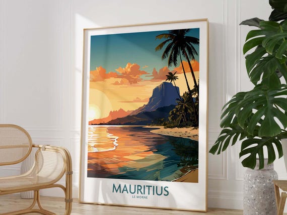 Le Morne Mauritius Wall Art | Travel Print | New Home Gift | Moving Gift | Airbnb Wall Art | Vacation Home Poster | Travel Gift
