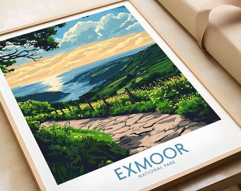Exmoor England Wall Art Print Devon England Office Wall Art Exmoor Home Decor Devon England Gift Art Lovers Exmoor Art Home Decor