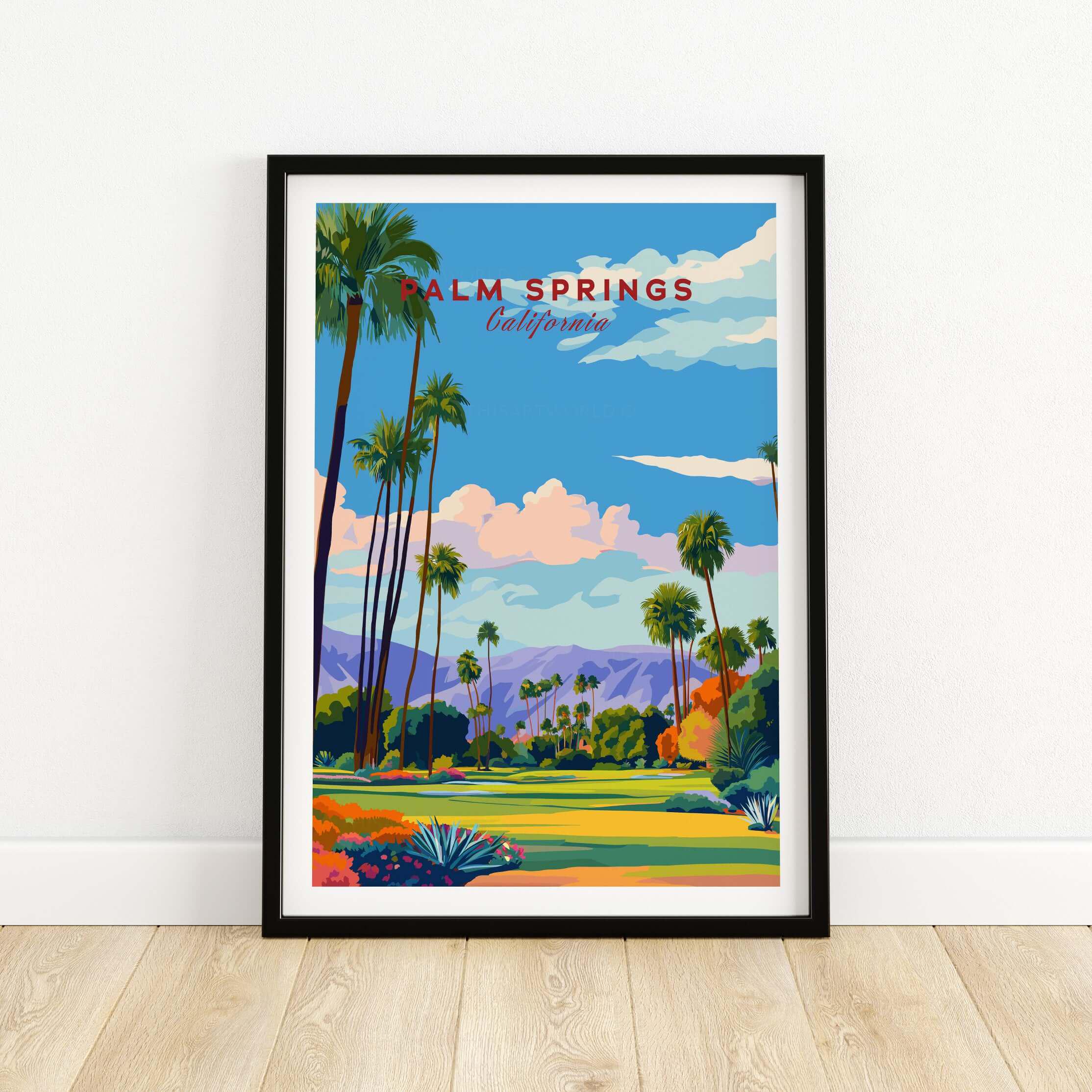 Palm Springs Golf Course Poster, California Desert Print, Mountain