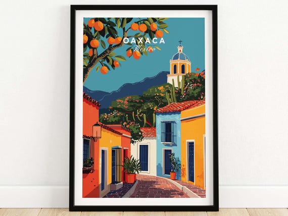 Oaxaca Mexico Travel Poster, Vibrant Wall Art Print - Etsy