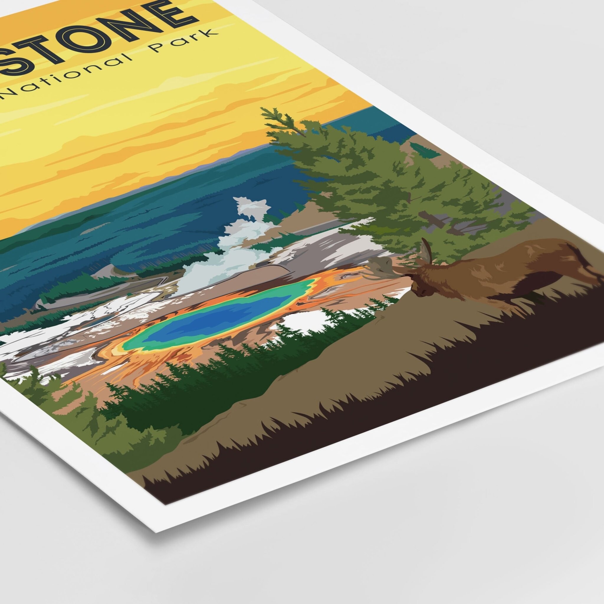 Yellowstone Print National Park Vintage Poster Yellowstone | Etsy