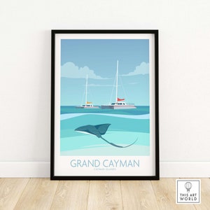 Grand Cayman Art Print Poster | Wall Art | Travel Poster | Framed & Unframed Artwork | Art Print Gift Idea