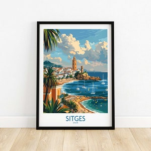 Sitges Print Wall Art Print Travel Poster Home Decor Artwork Poster Gift Digital Illustration Artwork Home Art Lover Print