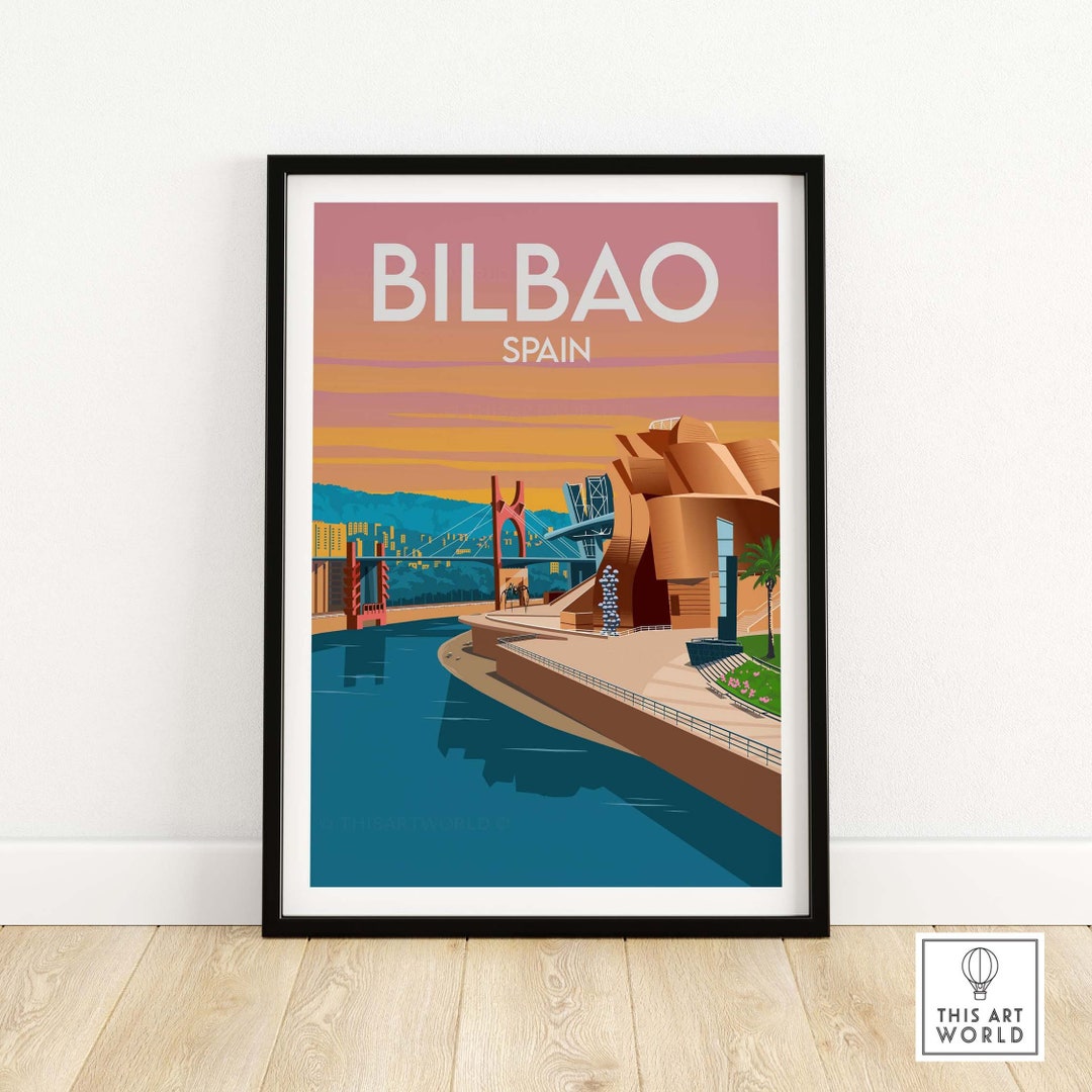Bilbao Spain Art Print Wall Art Poster Guggenheim Museum Etsy