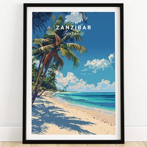 Zanzibar Print Tanzania Travel Poster Zanzibar Artwork Poster Gift Tanzania  Home Decor Zanzibar Illustration Art Lover Tanzania Print