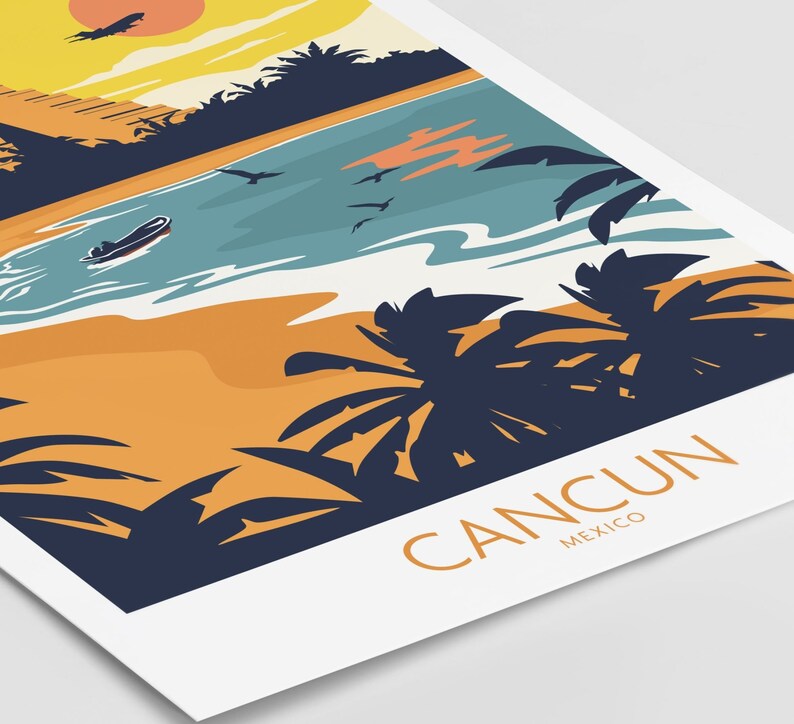 Cancun Poster Cancun Wall Art Cancun Poster Mexico Etsy