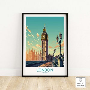 London Wall Art Travel Print | Home Décor Poster Gift | Digital Illustration Artwork