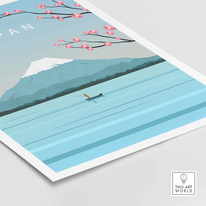 Japan Travel Poster Mount Fuji Art Print | Japanese Wall Decor | Asia ...