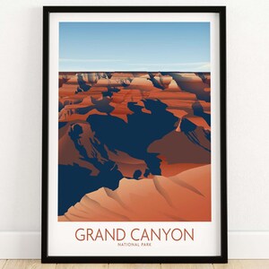 Grand Canyon National Park Kunstdruck | Nationalpark Poster | Geschenkidee | Gerahmte Wandkunst | Minimalistisches Wohndekor Kunstwerk