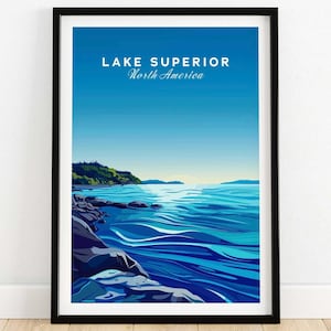 Lake Superior Wall Art Travel Print Wall Art Poster Lake Superior Gift Home Decor Art Lover Gift Lake Superior Artwork