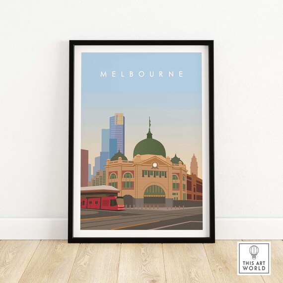 Melbourne Wall Art Print | Melbourne Australia Travel Poster | Unframed and Framed Poster | Melbourne Gift