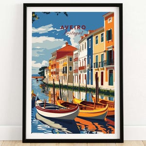 Aveiro Poster Portugal Wall Art Print Travel Print | Home Décor Poster Gift | Digital Illustration
