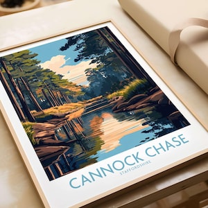 Cannock Chase Print Staffordshire England Poster Wall Hanging Cannock Chase Decor Housewarming Gift Living Room Wall Art Gift