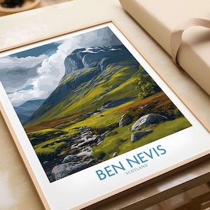 Ben Nevis Wall Art Scotland Hillside Panorama, Nature Travel Decor, Highland Landscape Print, Scottish Mountain Artwork Poster