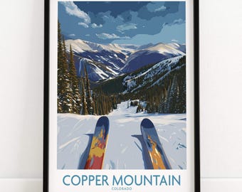 Copper Mountain Colorado Wall Art – Snowy Peak Winter Sports Print