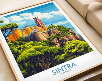 Schloss Pena: Sintra Reisekunst (Gerahmt oder ungerahmt)