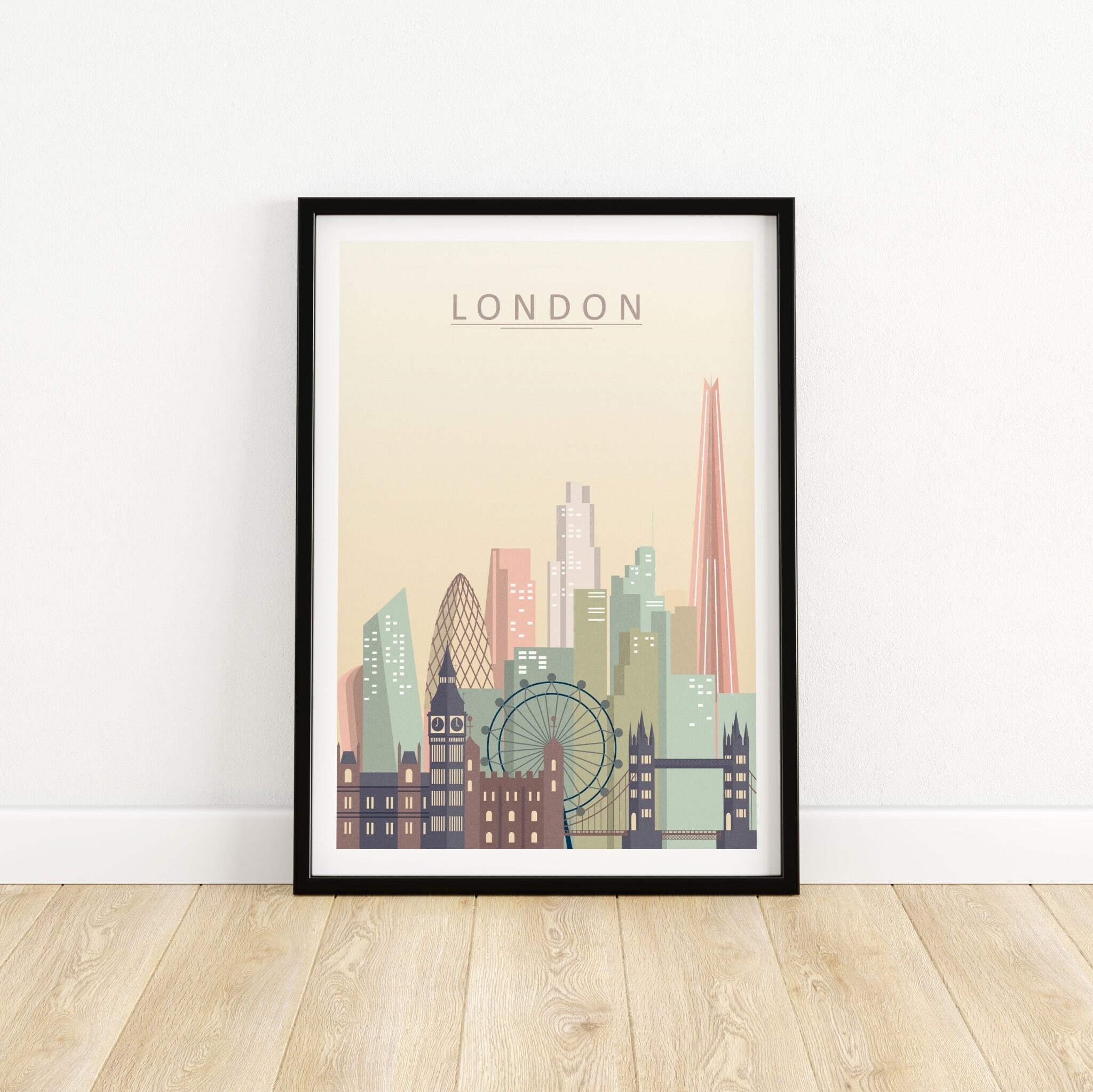 London Print London Skyline Print Wall Art Poster London | Etsy