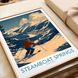 Steamboat Springs Wall Art Print Colorado Poster Steamboat Ski Resort Poster Winter Sports Artwork Adventure Home Decor Skiing Gift Skier