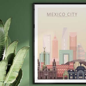 Mexico City Skyline Wall Art Print | Skyline Print | Mexico City Poster | Cityscape Artwork | Wall Decor Gift