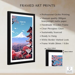 Tokyo Travel Poster featuring vibrant colors and clear design, framed and ready to hang, perfect for home decor.