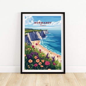 Normandy Travel Print Normandy Wall Art Print Normandy Poster Wall Decor Illustration Normandy Art Gift France