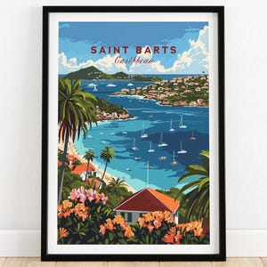 St. Barts Travel Print Wall Art Print Travel Poster Home Decor Artwork Poster Gift Digital Illustration Artwork Home Art Lover Print
