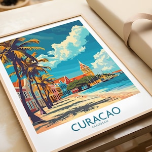 Curacao Travel Print Wall Art Curacao Gift Wall Hanging Poster Curacao Painting Curacao Illustration