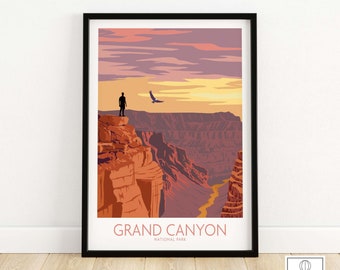 Grand Canyon Poster Print | Grand Canyon Wall Art | National Park Poster Print | Grand Canyon Gift