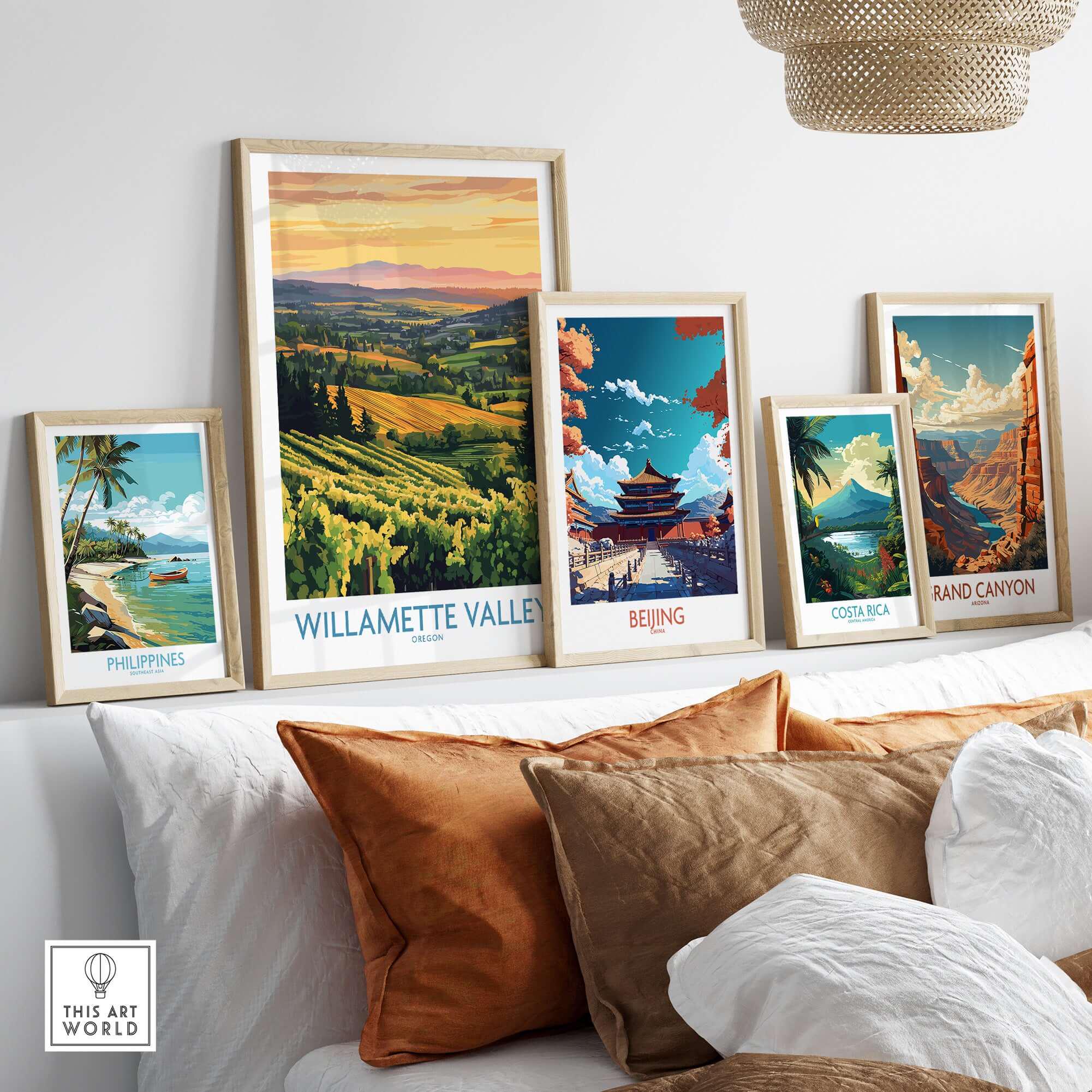 Willamette Valley Poster Wine Country Gift Art Lovers Illustration ...