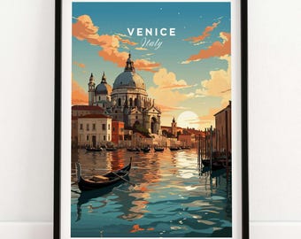 Venice Print | Italy Travel Poster | Birthday present | Wedding anniversary gift | Italy Art Print of Venice