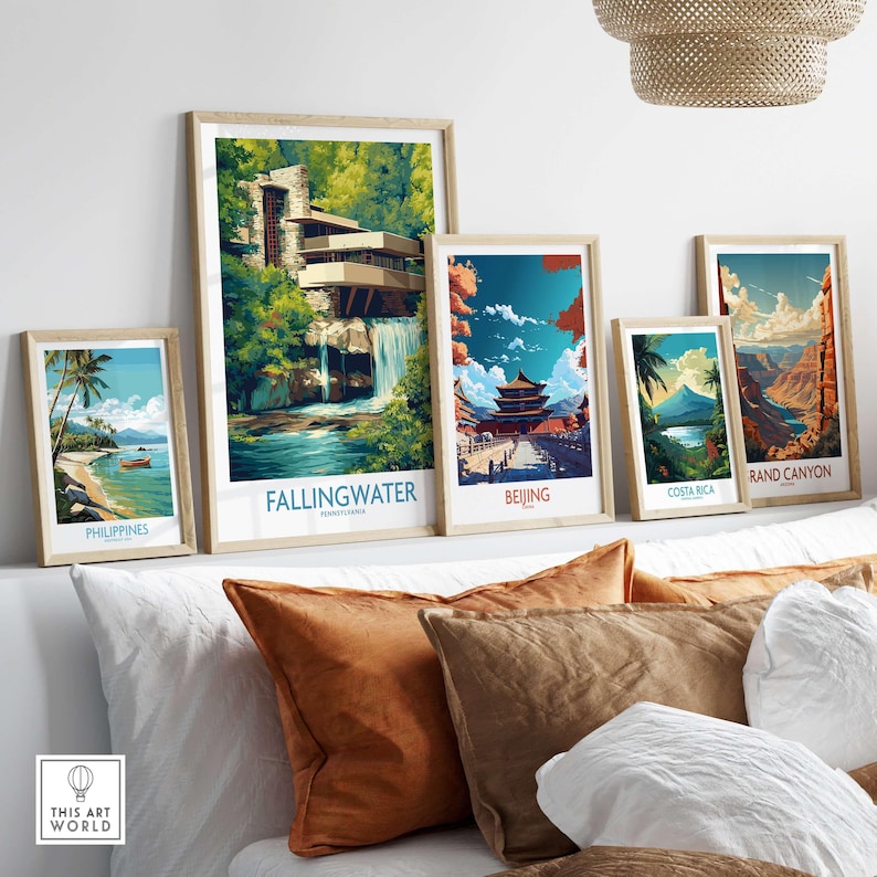 Fallingwater Frank Lloyd Wright Art Print | Pennsylvania Architecture ...