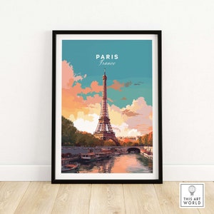 Paris Poster - Eiffel Tower | France Travel Poster | Birthday present | Wedding anniversary gift | Art Print