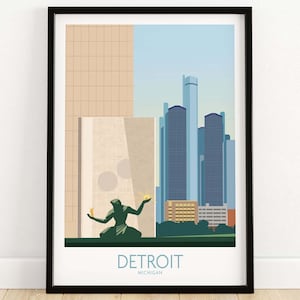 Detroit Wall Art Print | Michigan Poster
