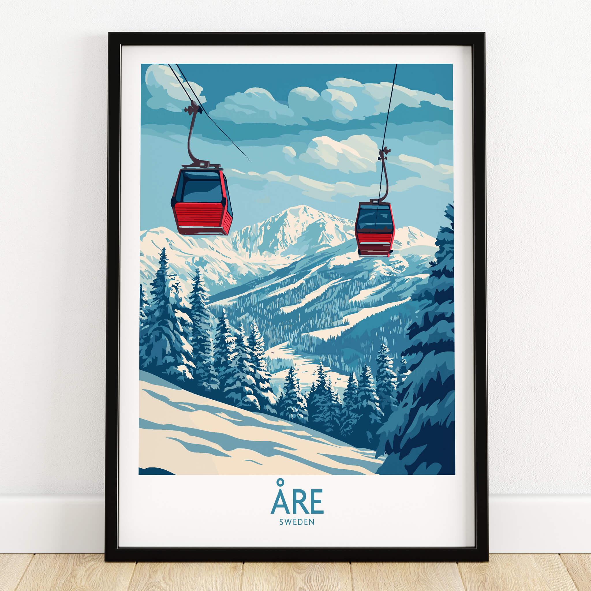 Ski Poster Åre Sweden Print Åre Wall Art Print Sweden Poster Åre